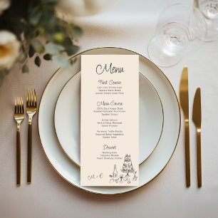 Quirky Handwritten Wedding Menu