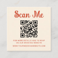 Quirky Handwritten Wedding QR Code RSVP