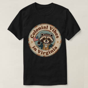 Quirky Historical Charm_ Virginia Vintage Racoon T-Shirt