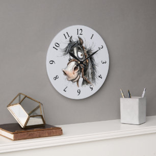 quirky horse large clock