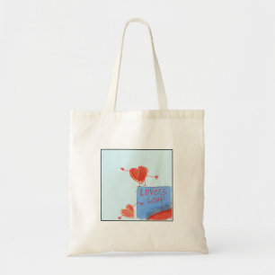 Quirky Illustrated Lovers' Leap Tote Bag