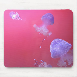 Quirky Jellyfish in the Pink Water Mouse Pad