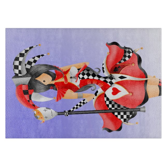 Quirky Jester and puppet king Chopping Board (Front)