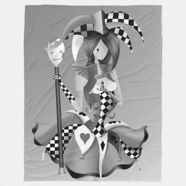 Quirky Jester and puppet king  Fleece Blanket (Front)