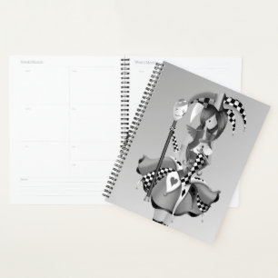 Quirky Jester and Puppet King  Grey  Planner