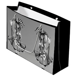Quirky Jester and puppet king Large Gift Bag