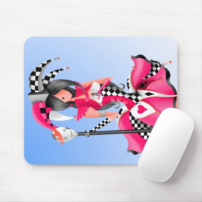 Quirky Jester and Puppet King Mouse Pad (With Mouse)