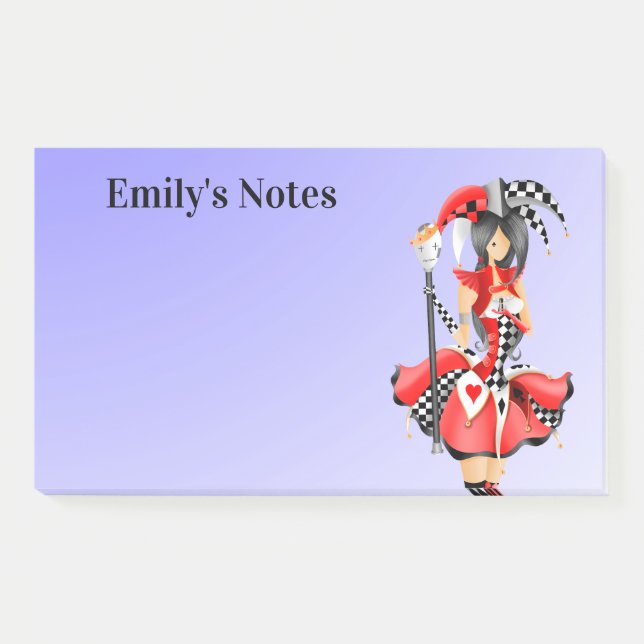 Quirky Jester and Puppet King Post-it Notes (Front)