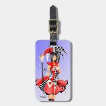 Quirky Jester & Puppet King  Luggage Tag