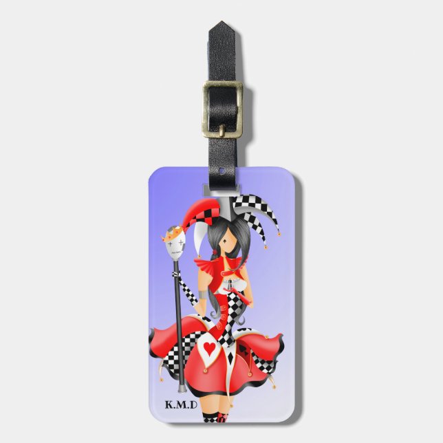 Quirky Jester & Puppet King  Luggage Tag (Front Vertical)