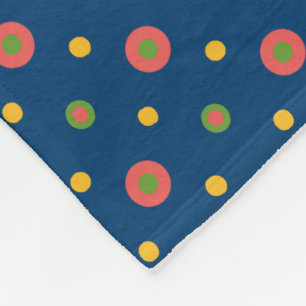 Quirky Jumbo Polka Dots, Navy Blue Fleece Blanket