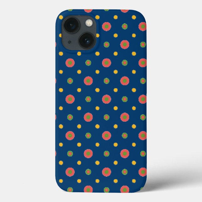 Quirky Jumbo Polka Dots on Navy Blue iPad Case (Back)