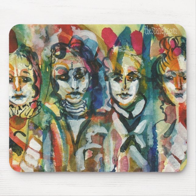 Quirky Ladies II Watercolor Mousepad (Front)
