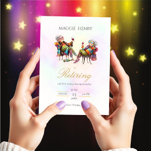 Quirky Lady Retirment Party Invitation