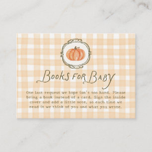 Quirky Little Pumpkin Baby Shower Books for Baby Enclosure Card