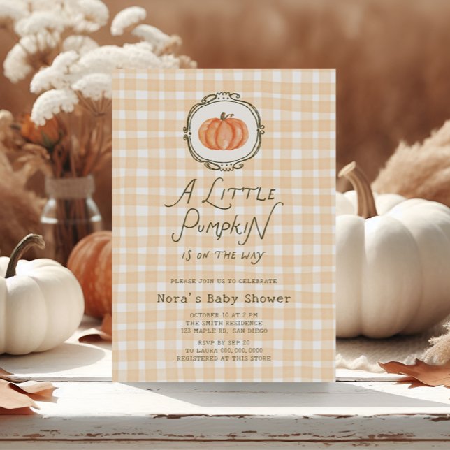 Quirky Little Pumpkin Baby Shower Invitation (Creator Uploaded)