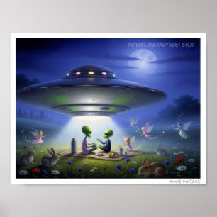 QUIRKY MIX OF ALIENS PIXIES AND FAIRIES POSTER