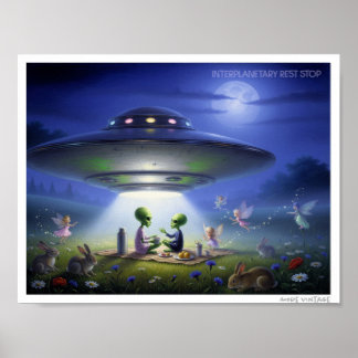 QUIRKY MIX OF ALIENS PIXIES AND FAIRIES POSTER