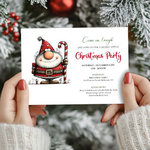 Quirky Modern Santa Claus Holiday Party Invite