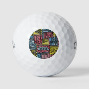 Quirky-Modern Watercolor Art Golf Balls