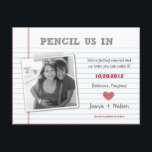 Quirky Note Photo Save The Date Card<br><div class="desc">Ask your guests to pencil you in with this Quirky Note save the date card by Paper Girl. Visit Paper Girl Store (papergirlstore.com) for more stylish designs.</div>