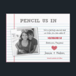 Quirky Note Photo Save The Date Card<br><div class="desc">Ask your guests to pencil you in with this Quirky Note save the date card by Paper Girl. Visit Paper Girl Store (papergirlstore.com) for more stylish designs.</div>