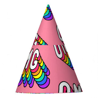 Quirky OMG Pink Comic Wallpaper Party Hat