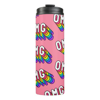 Quirky OMG Pink Comic Wallpaper Thermal Tumbler
