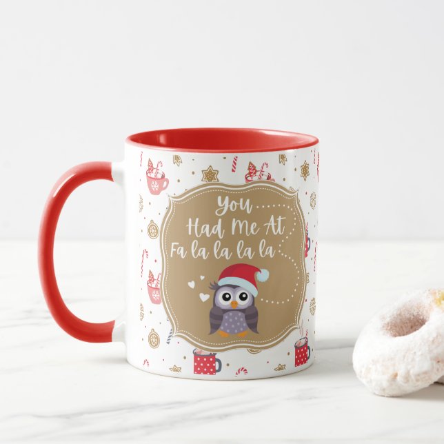 Quirky Owl Holiday Mug (With Donut)
