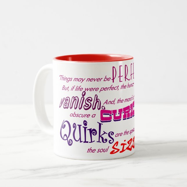 Quirky Perfecto  Two-Tone Coffee Mug (Front Left)