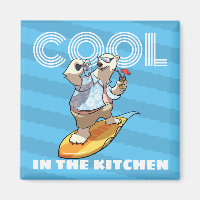 Quirky Polar Bear Cool In The Kitchen Surf Cartoon