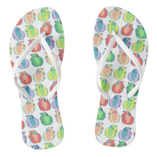 Quirky Pop Art Guinea Pig Colourful Pattern Jandals