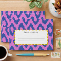 Quirky Purple and Blue Ogee Pattern Wavy Line
