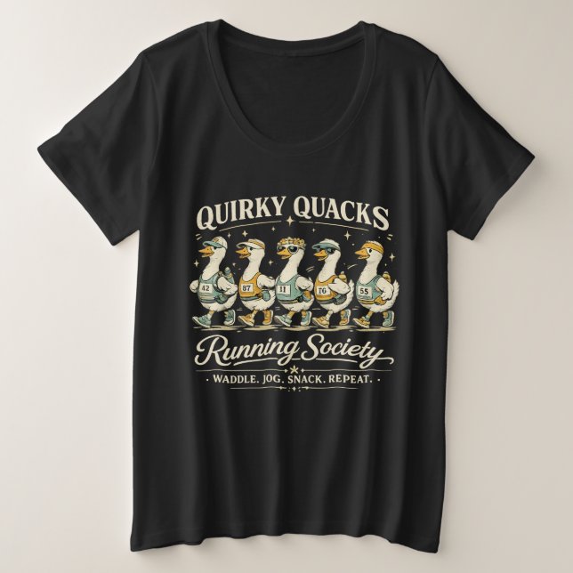 Quirky Quacks Running Society Funny Runner Tee (Design Front)