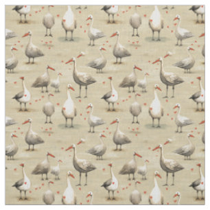 Quirky Quacks: Whimsy Geese Fabric