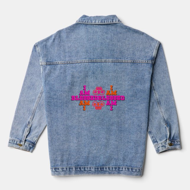Quirky Qups Collection Denim Jacket (Back)