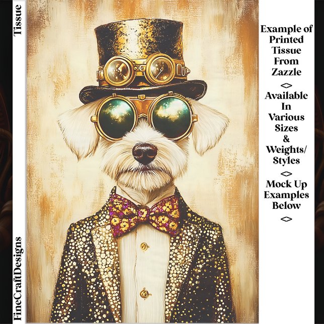 Quirky Regal Steampunk Dog Portrait EA6 Decoupage Tissue Paper (Creator Uploaded)