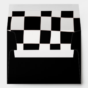 Quirky Retro Black White Chequerboard  Envelope