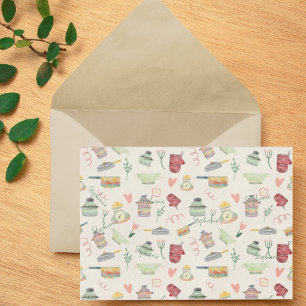 Quirky Retro Colourful Kitchen Theme Personalised Note Card