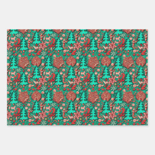 Quirky Retro Holiday #1 Wrapping Paper Sheet