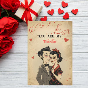 Quirky Retro Vintage Valentine's Day  Holiday Card
