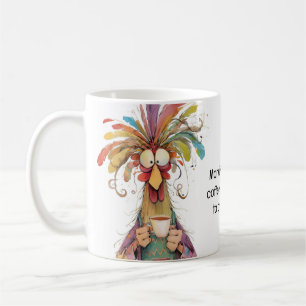 Quirky Rooster Coffee Humour Mug