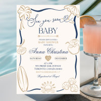 Quirky Sea You Soon Baby Shower Invitation
