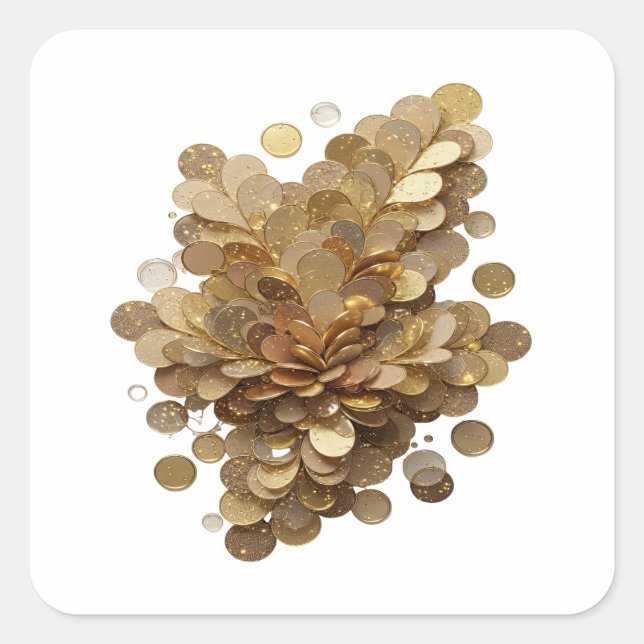 Quirky Silver GOLDEN GLITTERING PETALS Label (Front)