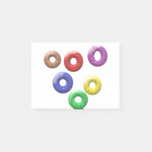 Quirky spotted doughnut shapes post-it notes