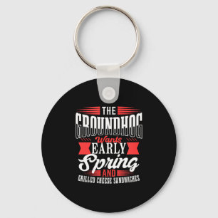 Quirky Spring Forecast Design - Groundhog Loves Sa Key Ring