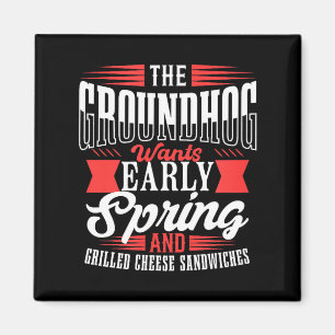 Quirky Spring Forecast Design - Groundhog Loves Sa Magnet