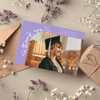 Quirky Stars Lilac Grad Photo Thank You