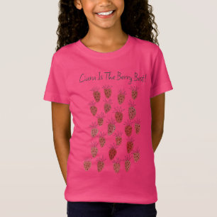 Quirky Strawberry Pattern Girls T-Shirt
