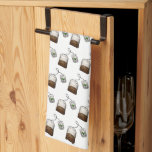 Quirky Tea Bag Pattern on White Tea Towel<br><div class="desc">Tea lovers pattern with background colour you can customise.</div>